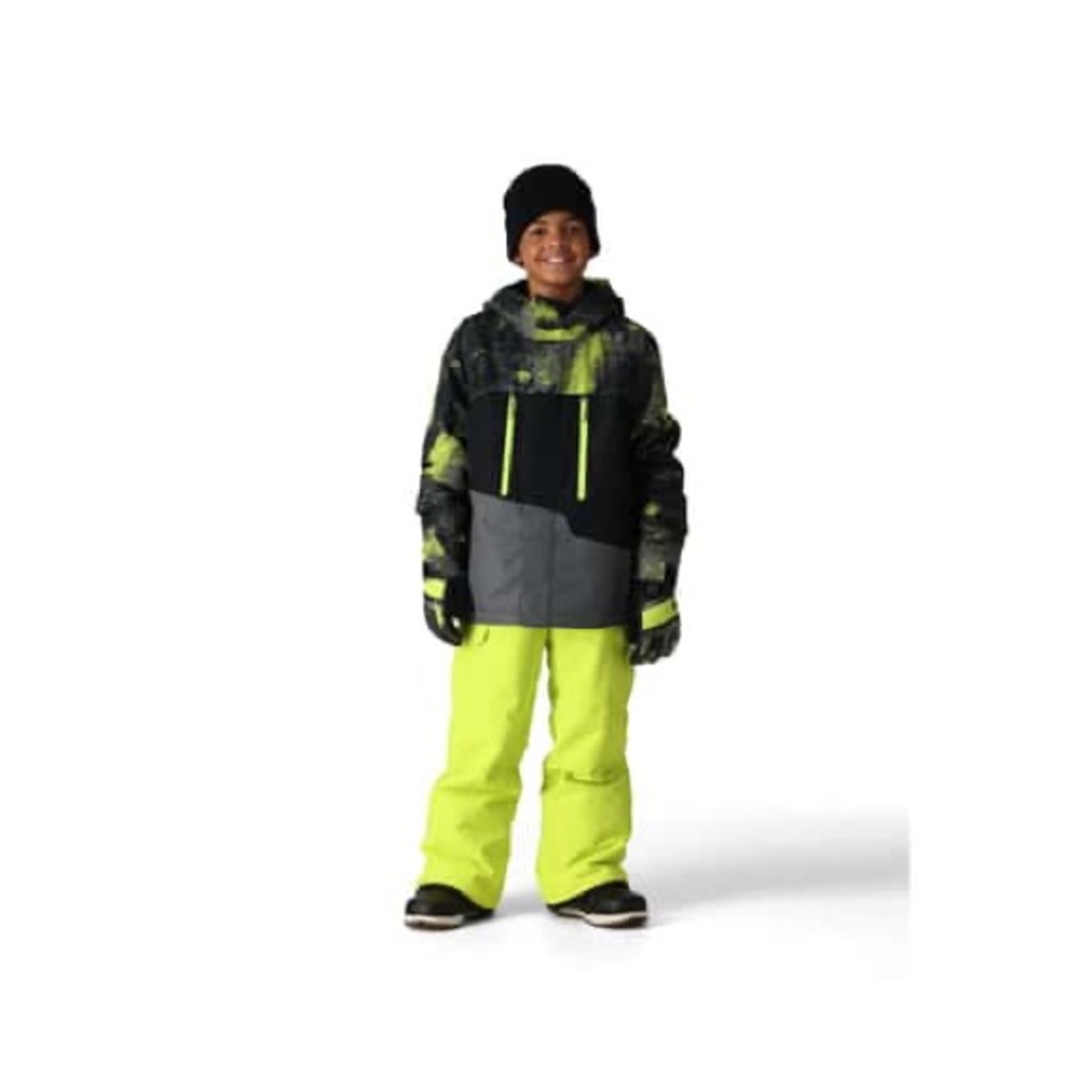Kids' Neon Green and Black Winter Jacket and Pants Set